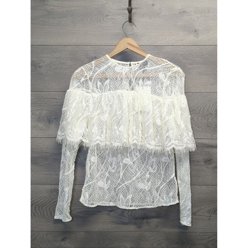 New Who What Wear Long Sleeve Lace Blouse Women's Size XS